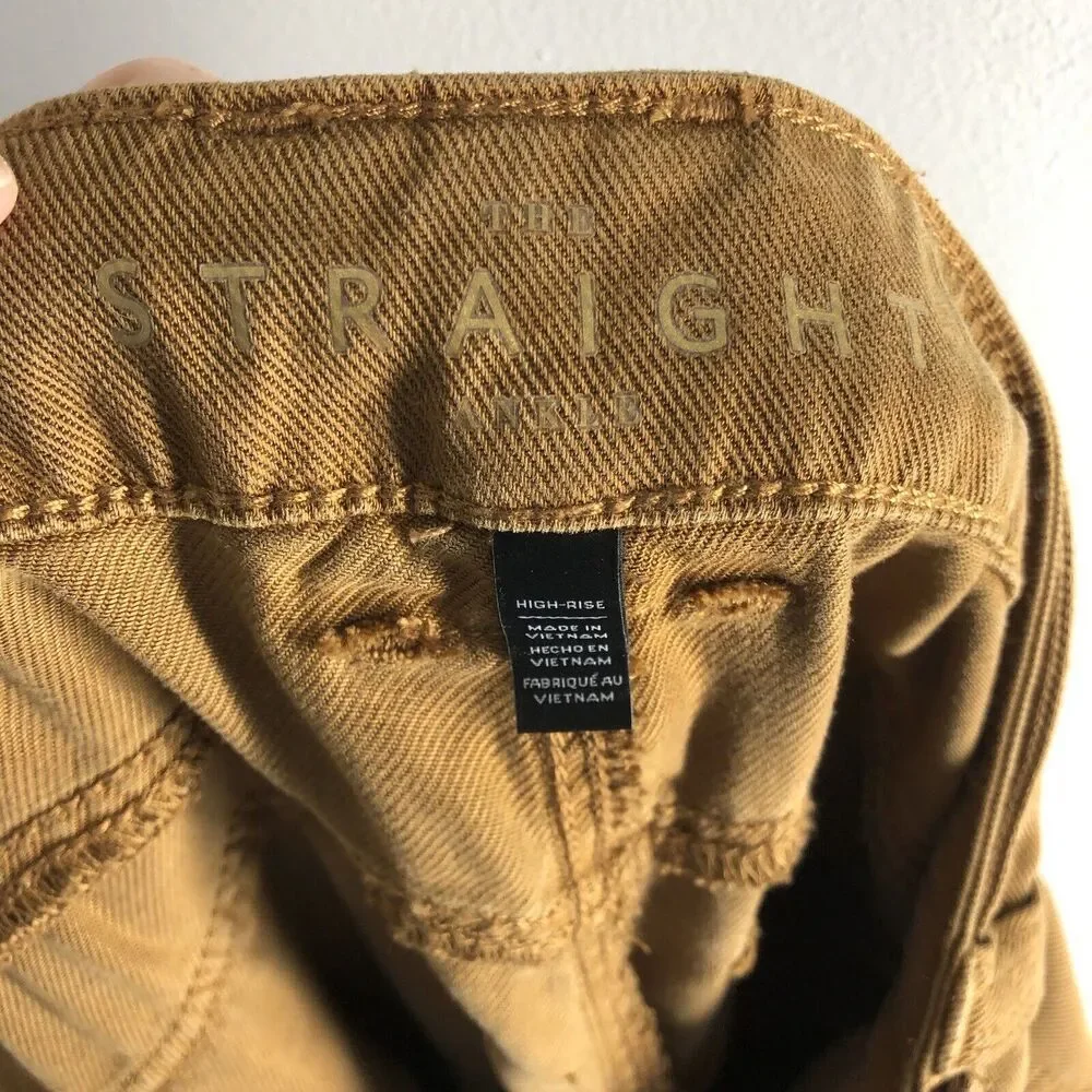 White House Black Market Sz 6 Cargo Pants High‎ Rise Straight Ankle Bronze Brown